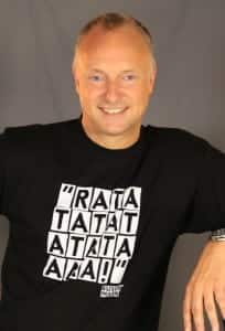 Frank Buschmann mit Ratatatata-Shirt