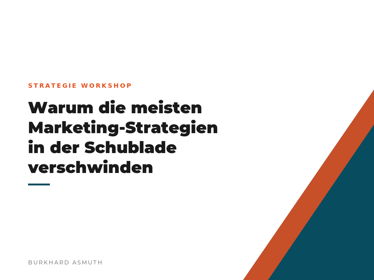 Beitragsbild: Warum die meisten Marketing-Strategien in der Schublade verschwinden – Burkhard Asmuth